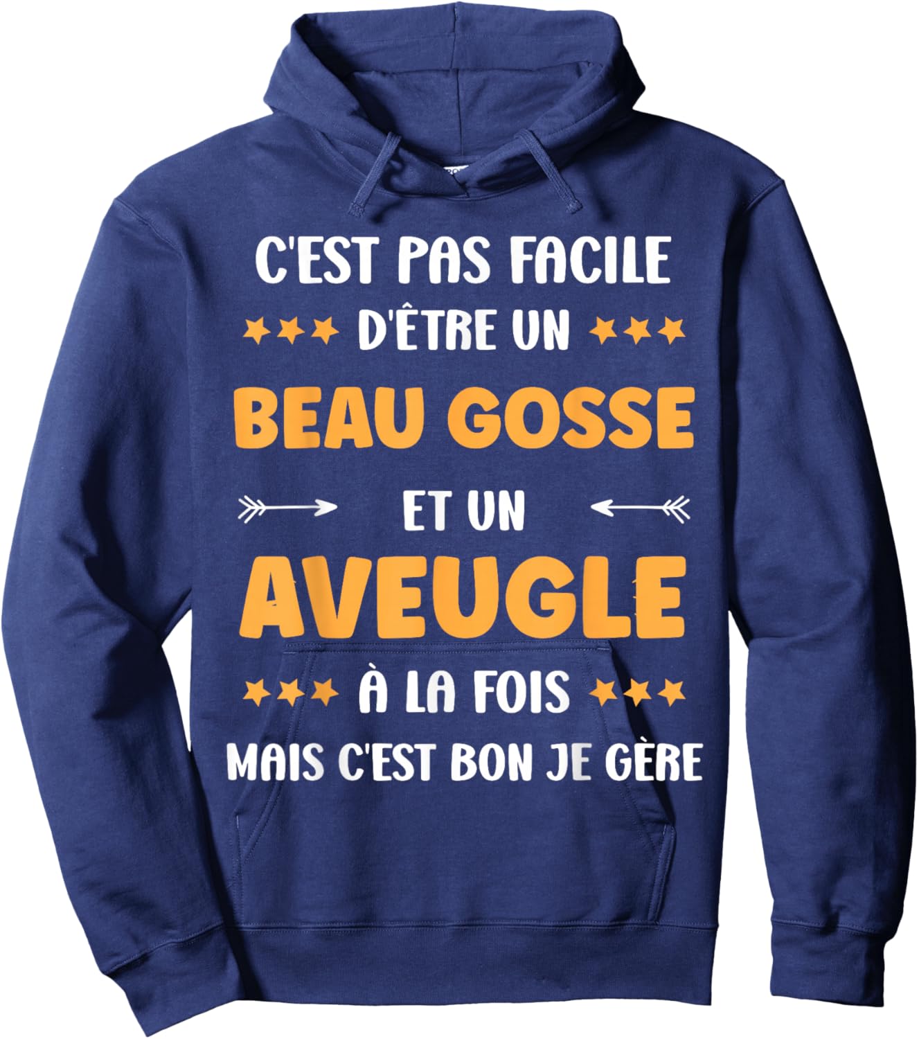 Humour Aveugle Citation Drole Rigolo Blague Aveugle Hoodie - Hoodie | Navy