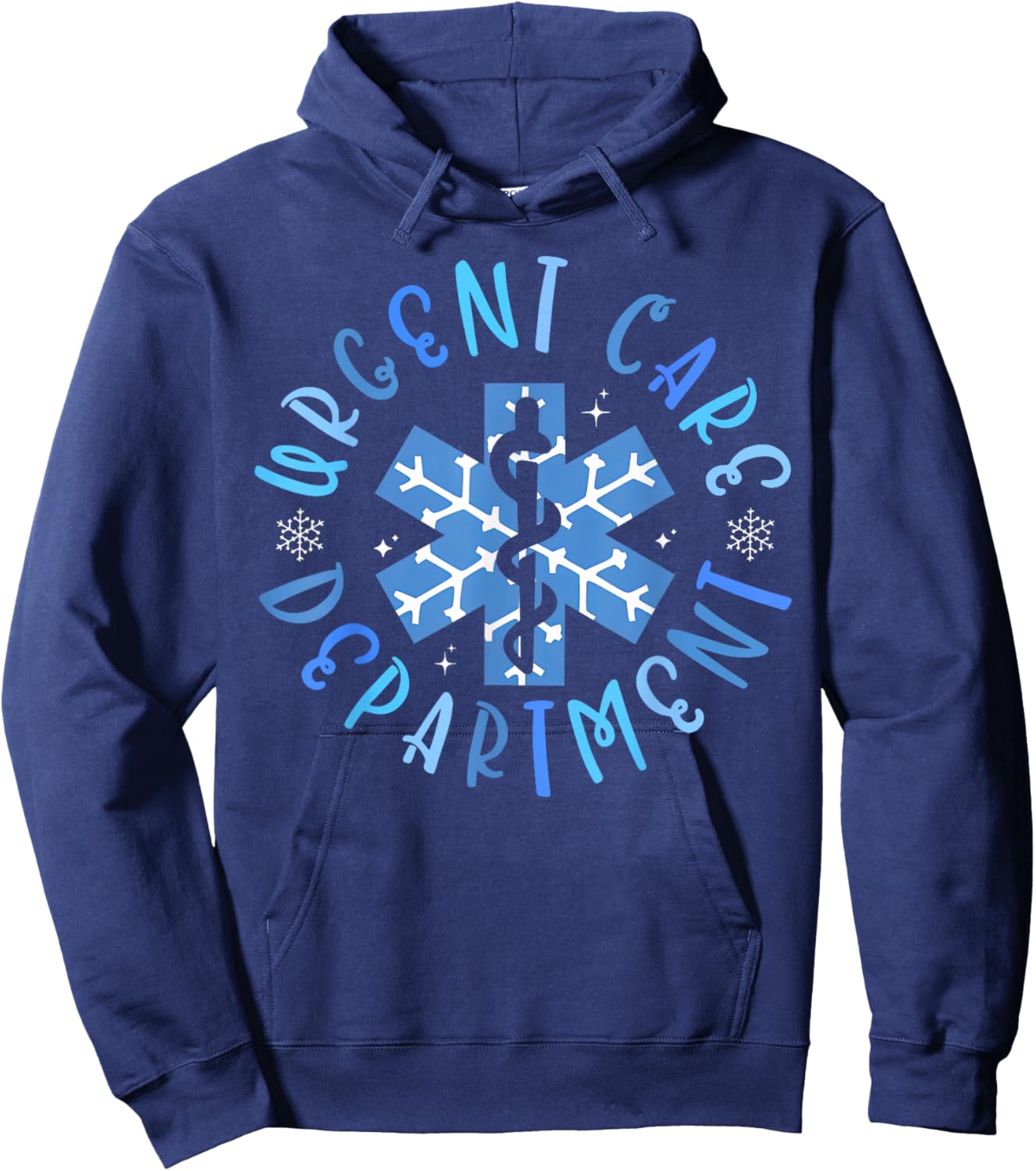 Urgent Care Nurse Christmas ICU Nursing - Adults, Black, Small, Short Sleeve, Polyester, Christmas Nurse Hoodie - Hoodie | Navy