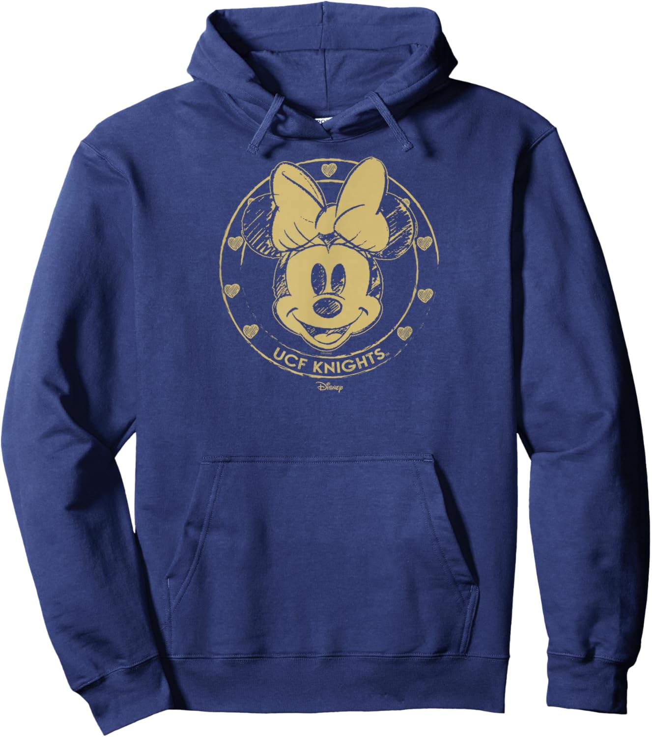 Central Florida Golden Knights Minnie Mouse Sketch Dark Gray Hoodie - Hoodie | Navy