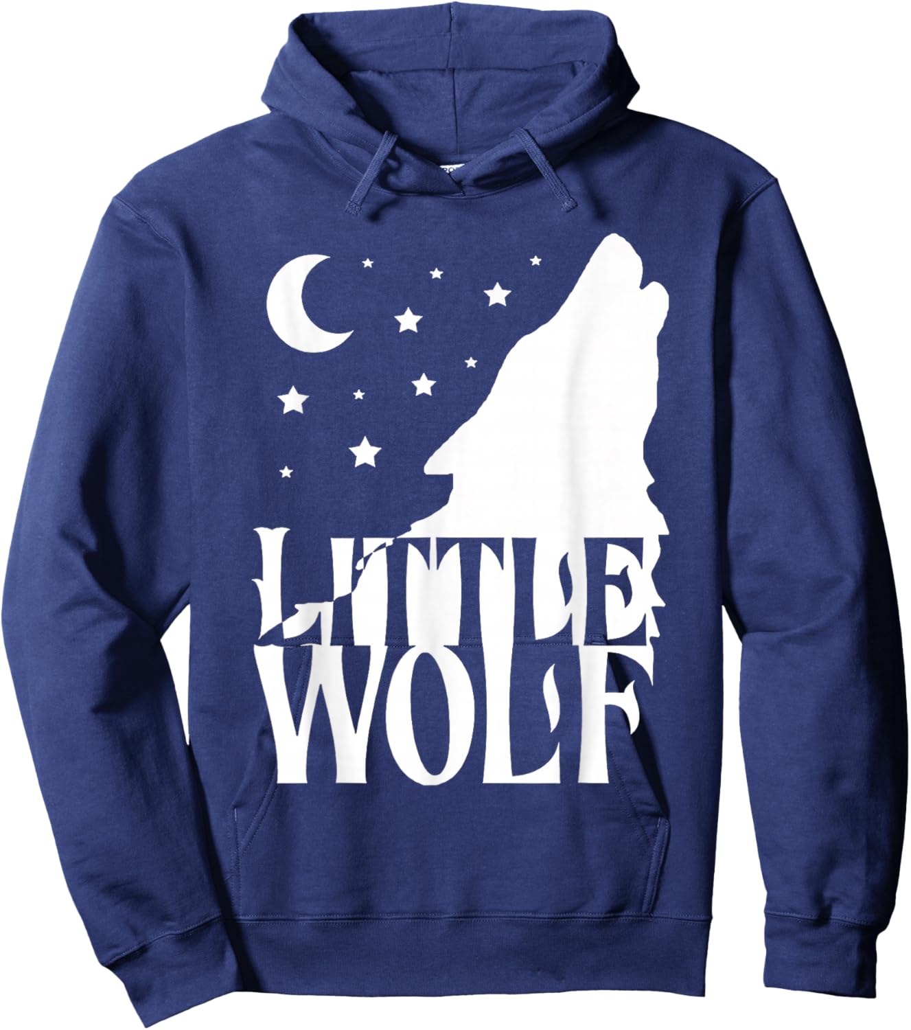Little Wolf Gift Matching Family Tribe Wolves Moon Hoodie - Hoodie | Navy