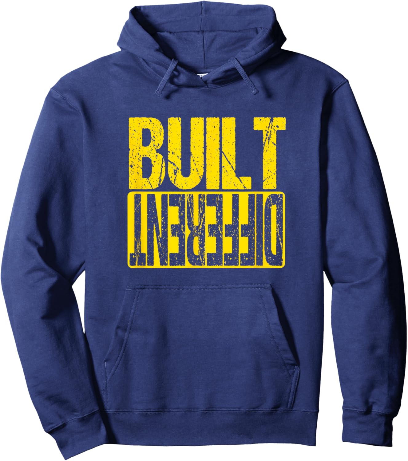 University Varsity-Gold Built Different Varsity-Gold Hoodie - Hoodie | Navy