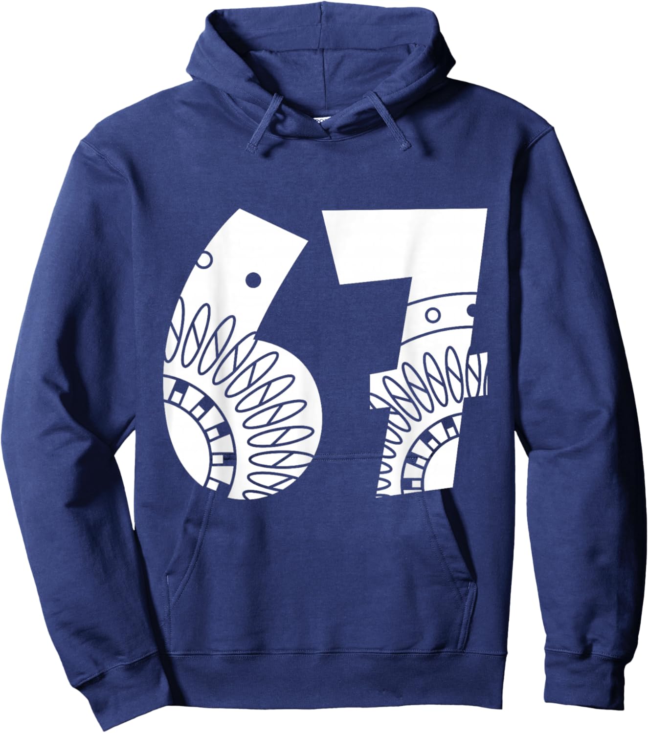 67 Nordic Scandi Abstrait Art Populaire Géométrique Chiffres Hoodie - Hoodie | Navy