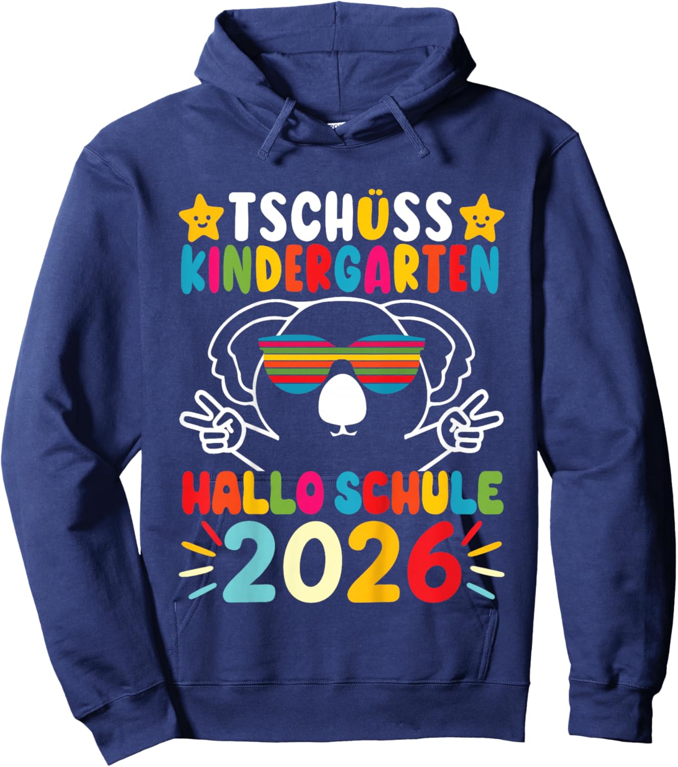 Children's "Tschüss Kindergarten Hello School Kita Leavers 2026" Koala Hoodie - Hoodie | Navy
