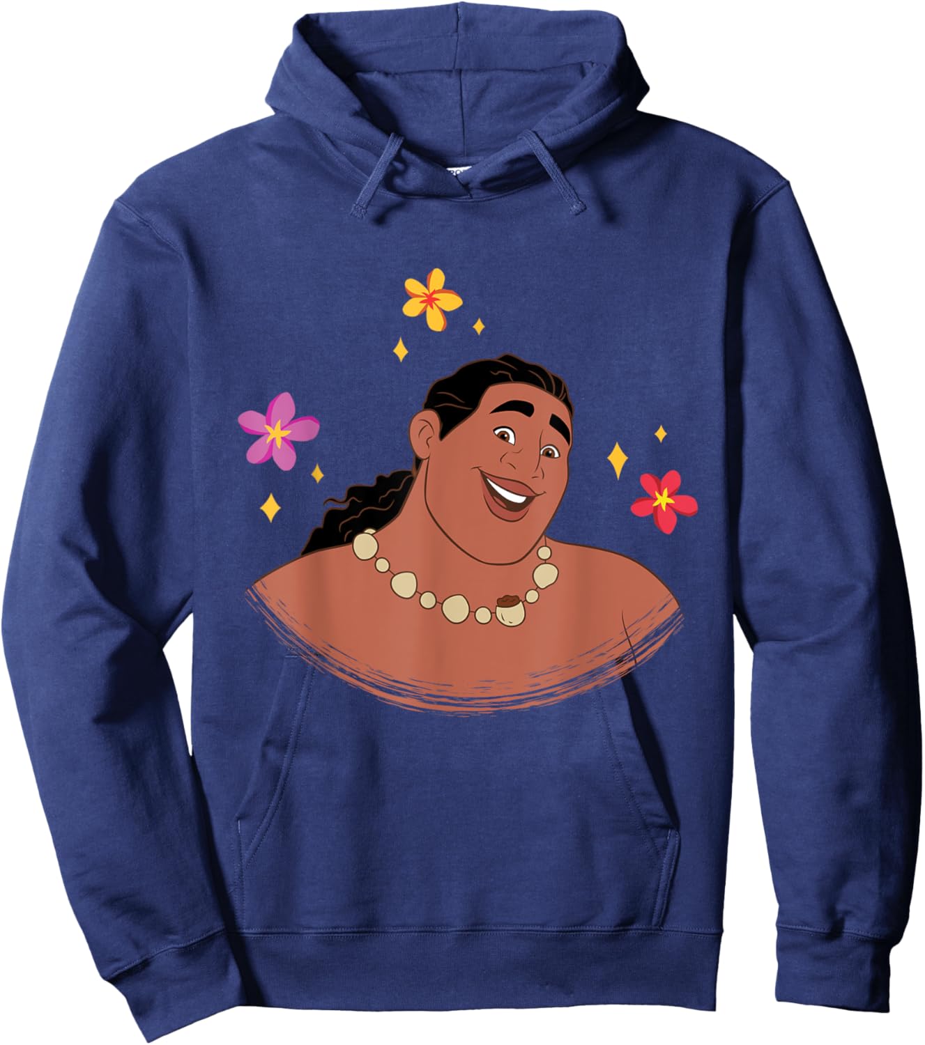 Disney Moana 2 Big Face Moni Tropical Flowers Costume Hoodie - Hoodie | Navy