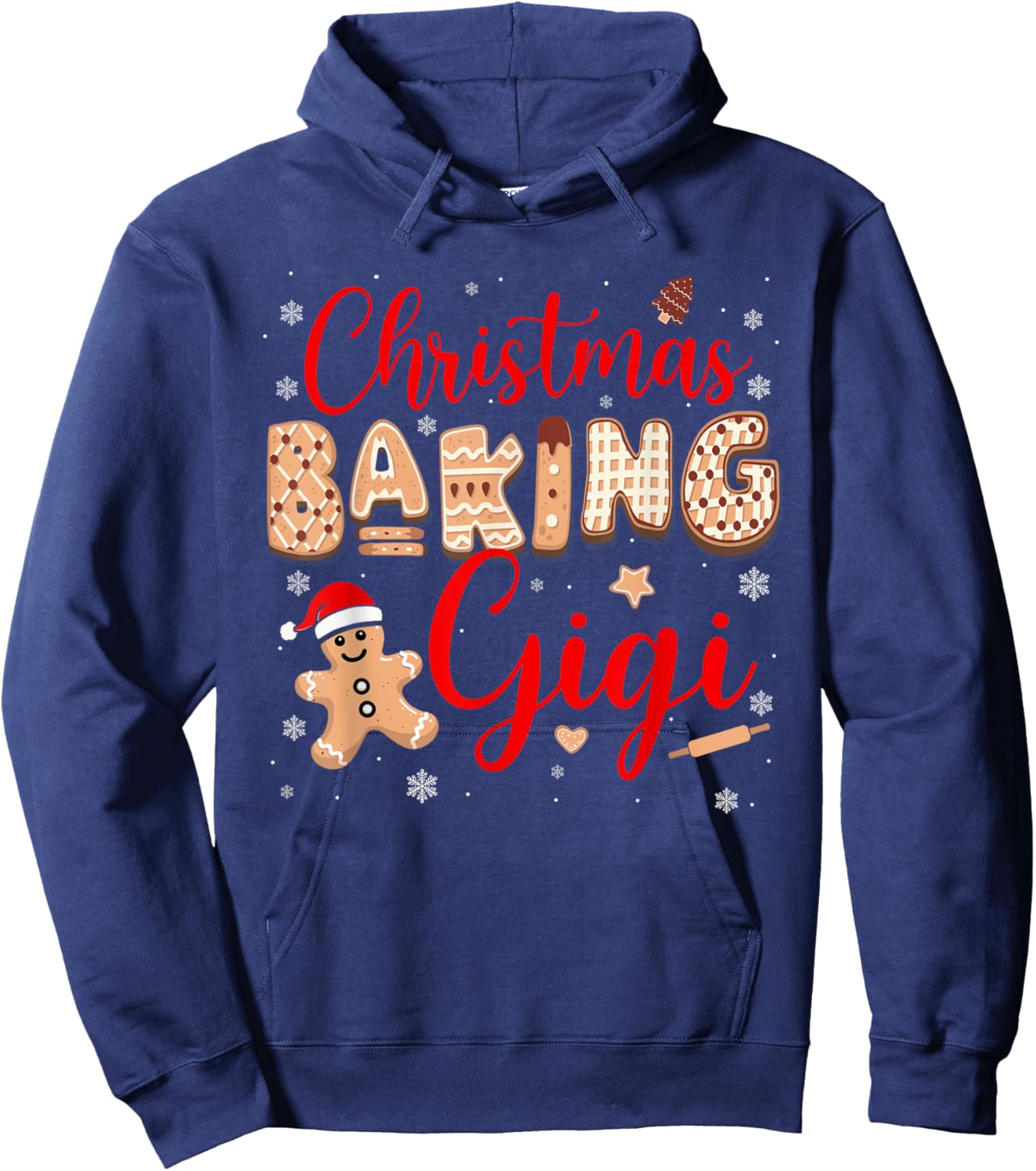 Christmas Baking Gigi Funny Family Baker Baking Cookie Lover Hoodie - Hoodie | Navy