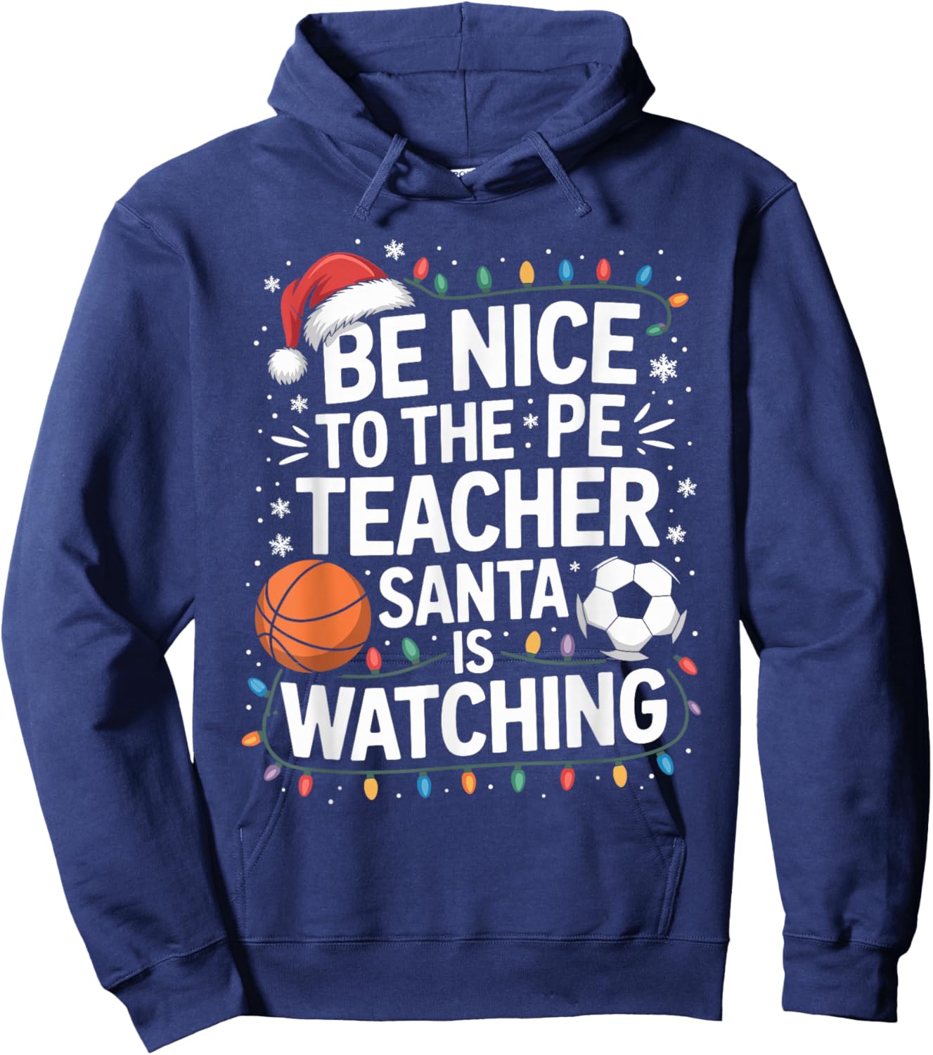 Funny PE Teacher Christmas Physical Education Xmas Hoodie - Hoodie | Navy
