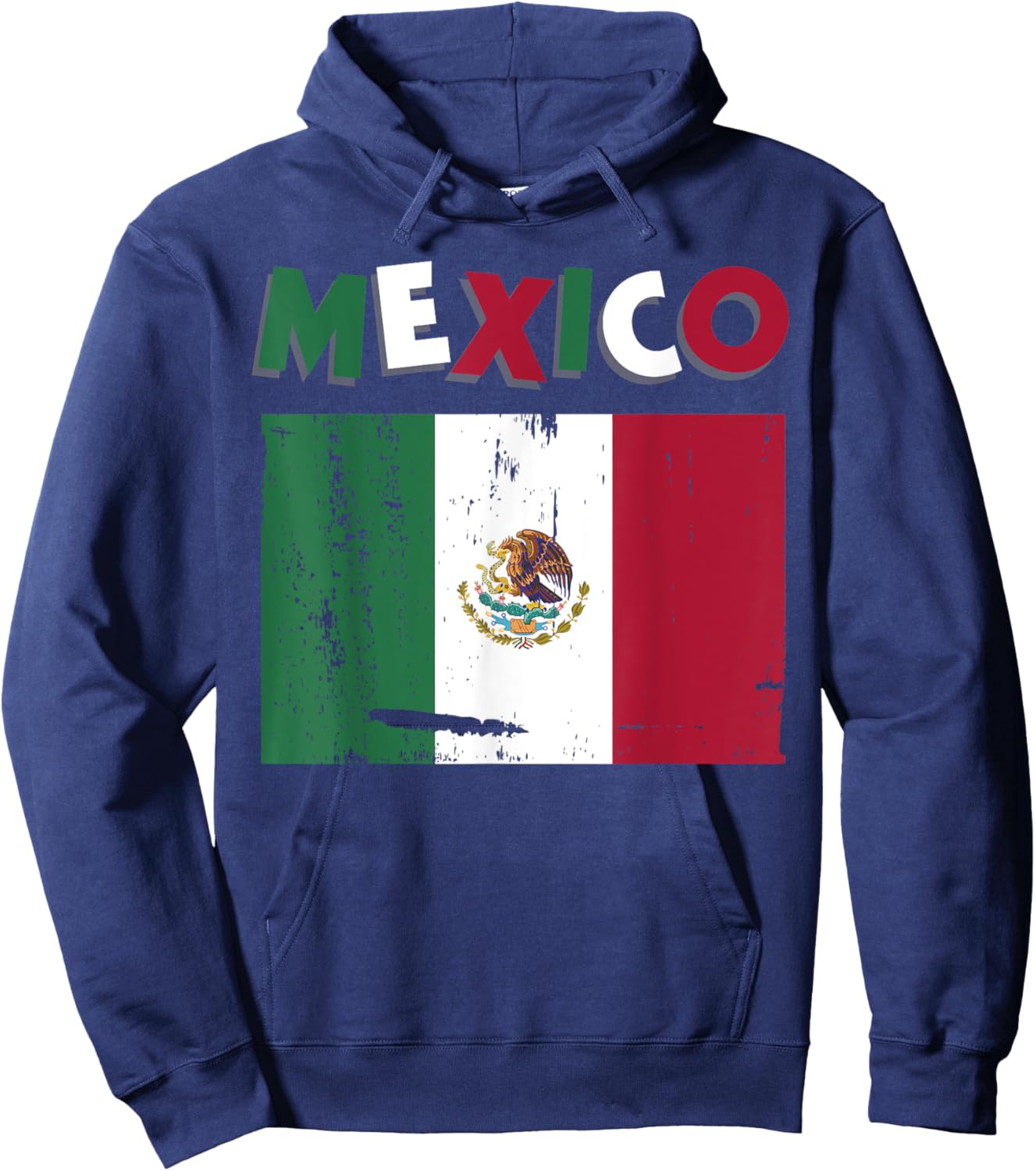 Mexico Vintage Mexican Flag Pride Hat Jersey Hoodie - Hoodie | Navy