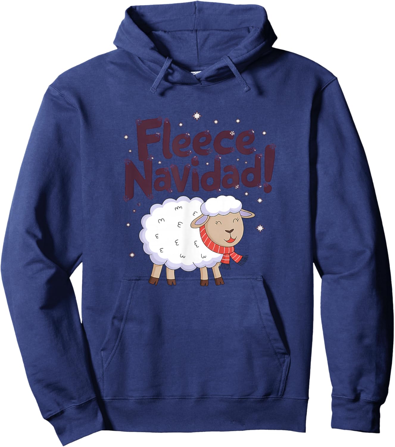 Fleece Navidad Funny Christmas Sheep Festive Hoodie - Hoodie | Navy