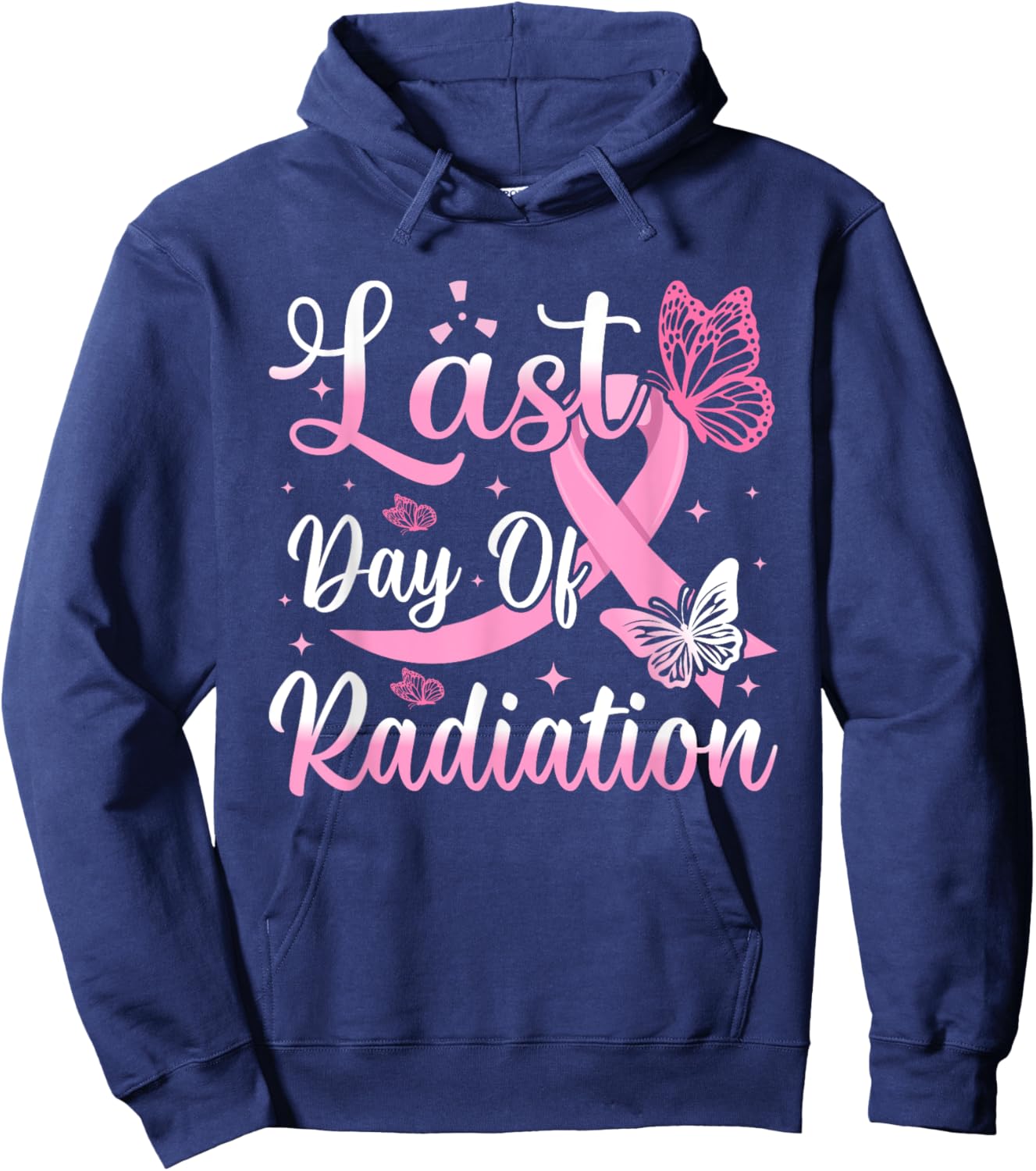 Last Day Of Radiation Chemotherapy Cancer Survivor Awareness Hoodie - Hoodie | Navy