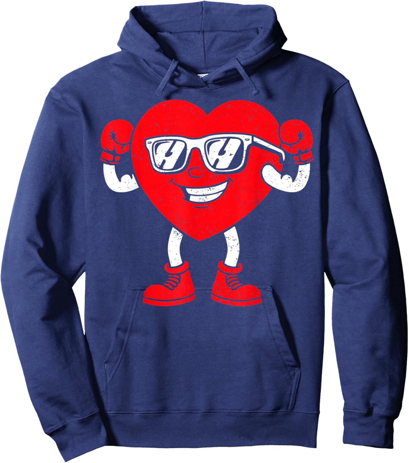 Happy Valentines Day Boxing Heart Matching Couples Hoodie - Hoodie | Navy