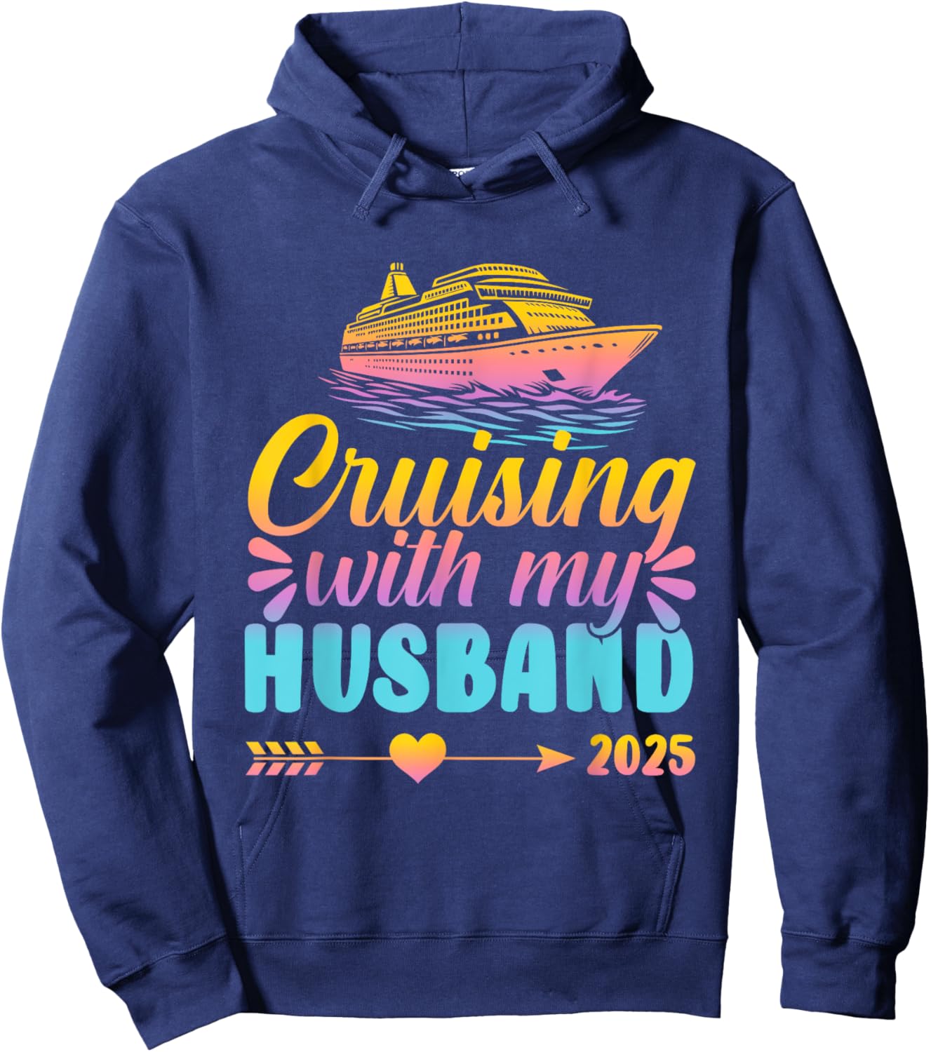 Matching Couple Cruising Cruisin With My Husband Wife 2025 Hoodie - Hoodie | Navy