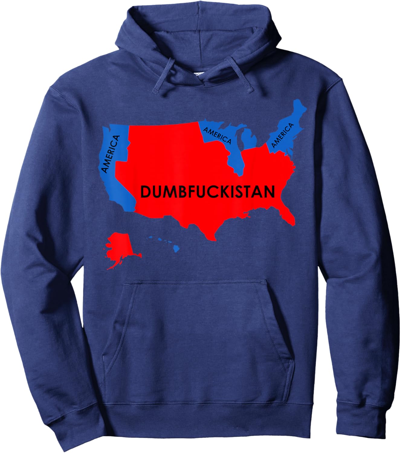 Dumbfuckistan America Election Map Hoodie - Hoodie | Navy