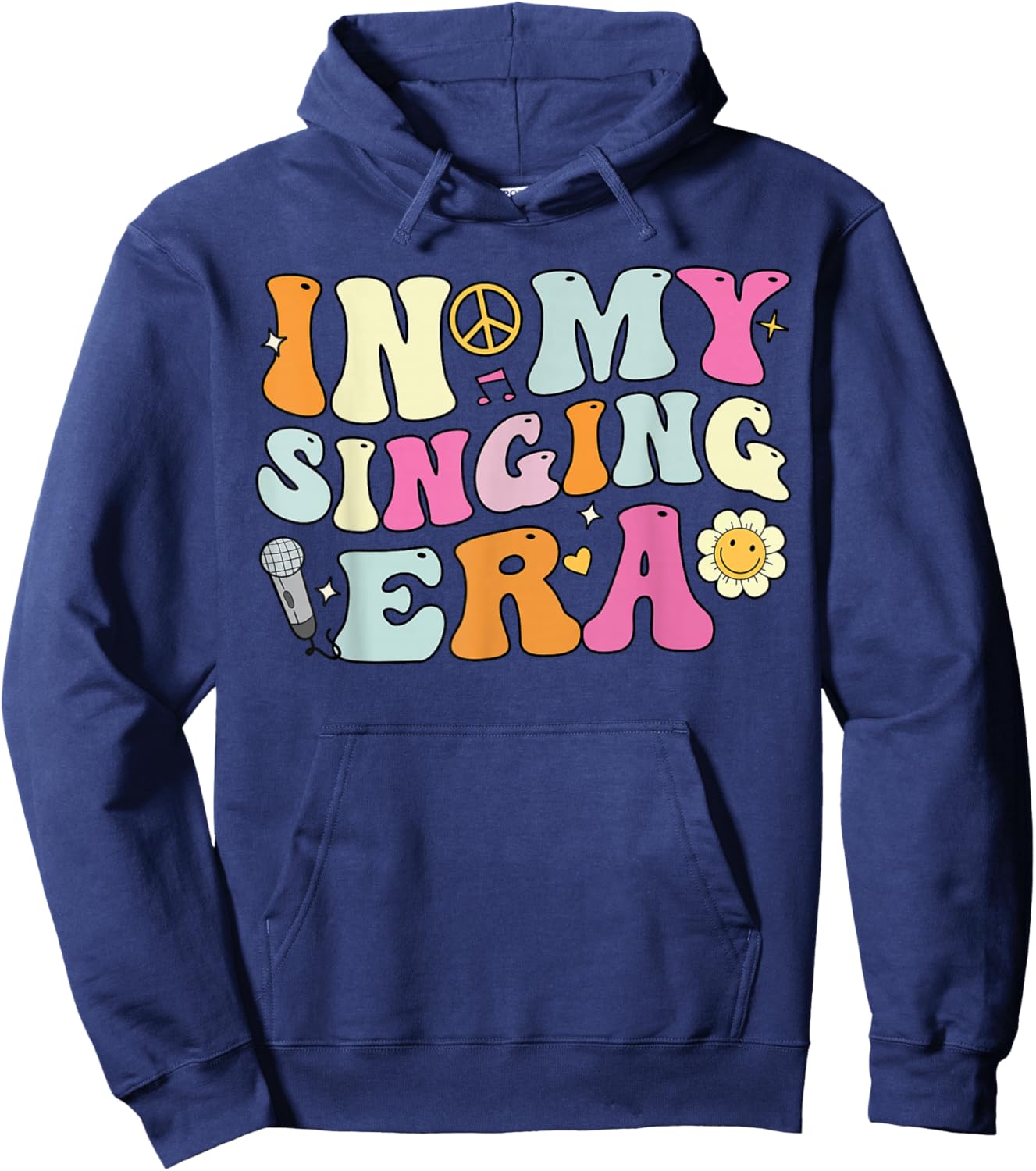 In My Singing Era, Groovy Singer Hoodie - Hoodie | Navy