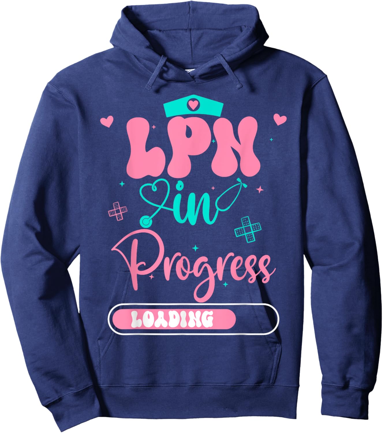 LPN In Progress Loading Future Nurse Graduation Hoodie - Hoodie | Navy
