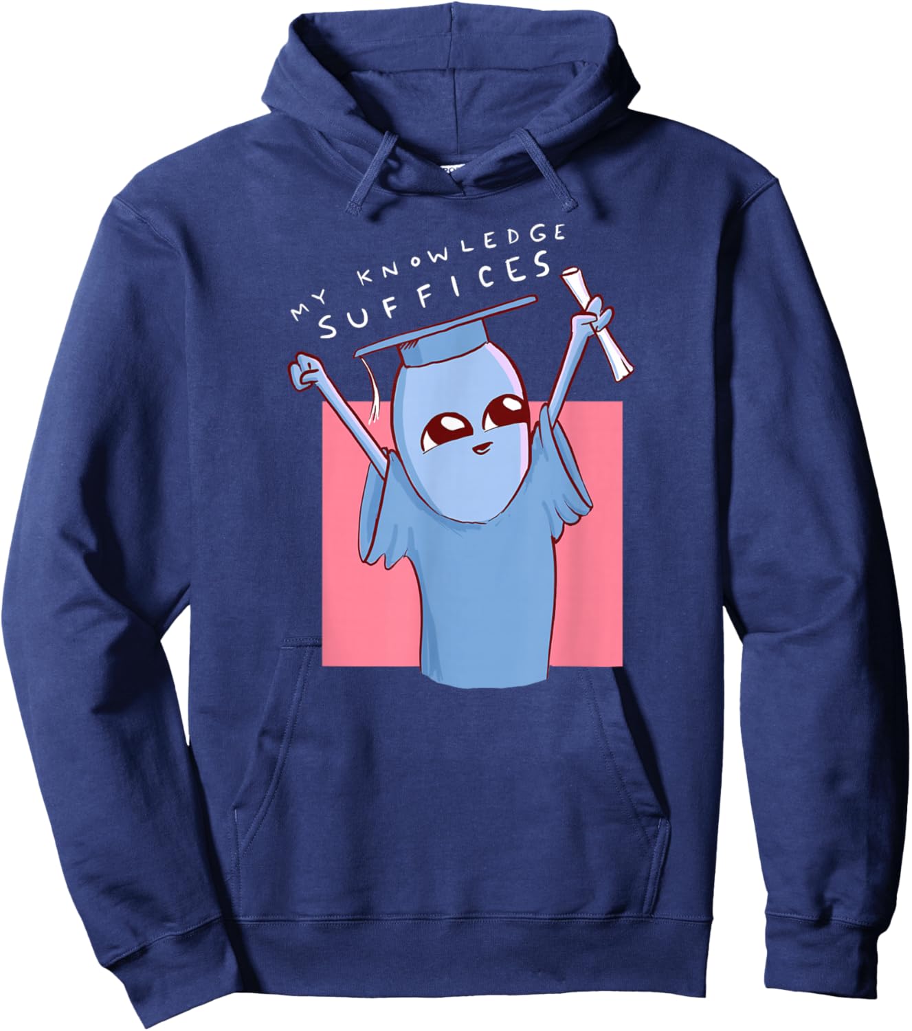 Threadless Nathan W. Pyle My Knowledge Suffices Graphic Hoodie - Hoodie | Navy