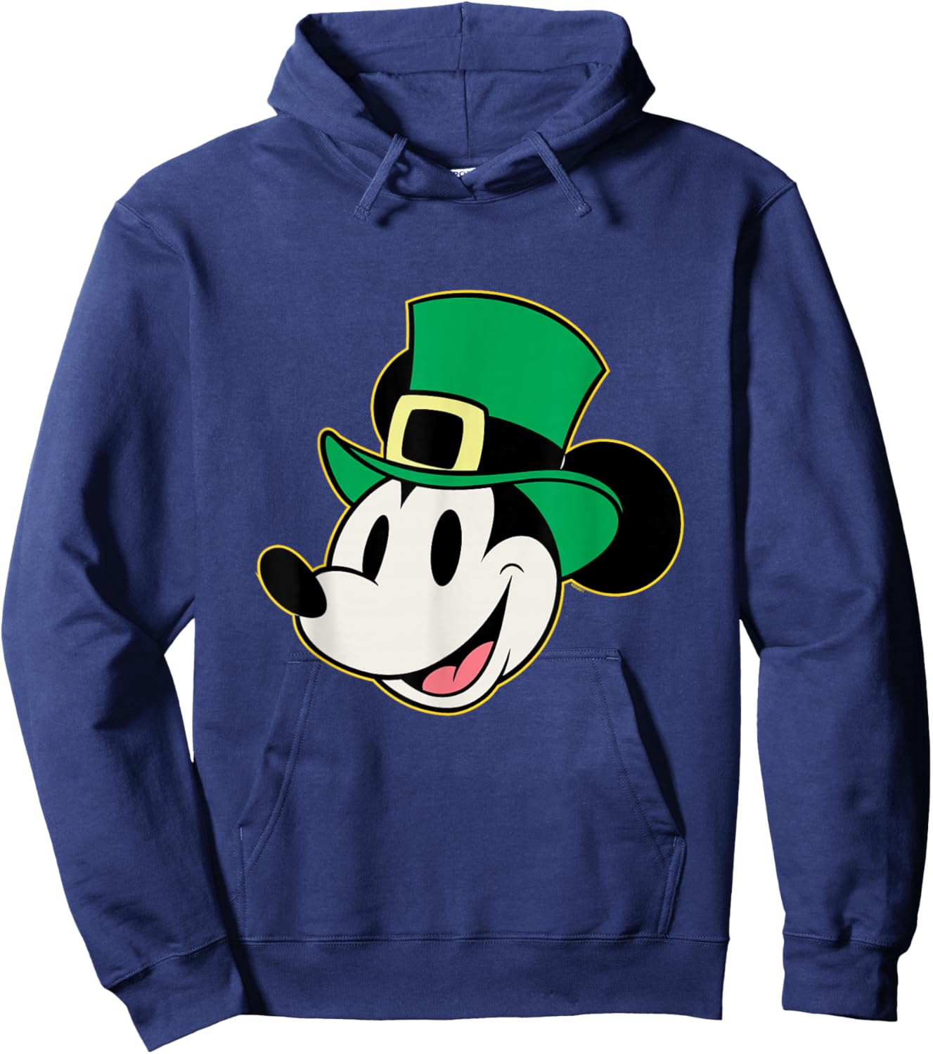 Disney Mickey Mouse St. Patrick's Day Retro Vintage Big Face Hoodie - Hoodie | Navy