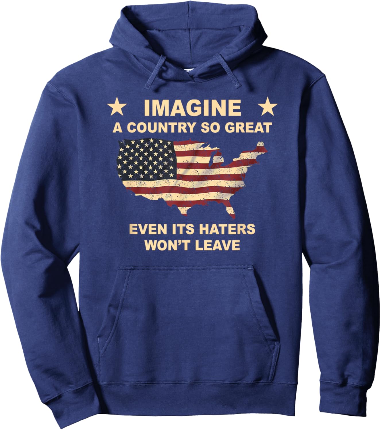 Imagine A Country So Great 1776-2026 Patriotic USA Flag Hoodie - Hoodie | Navy