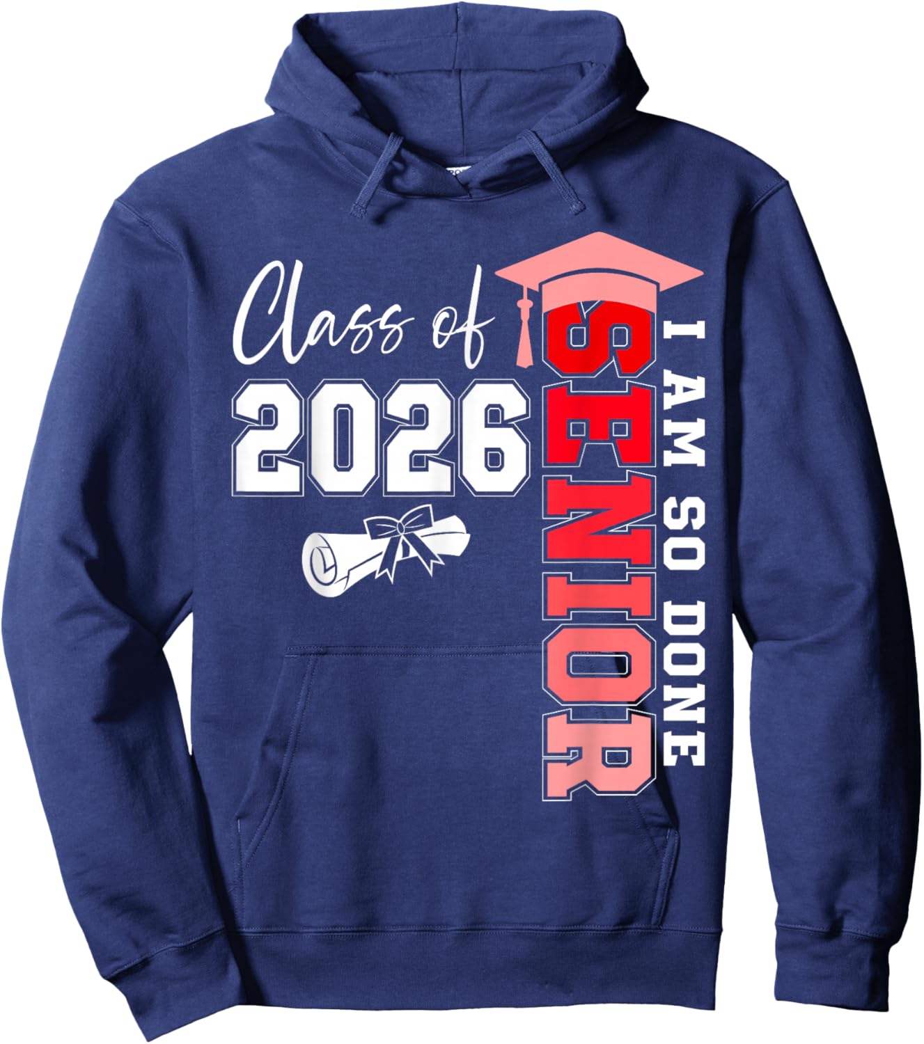 Class of 2026 Senior 2026 Graduation Decoration Men Senior Hoodie - Hoodie | Navy