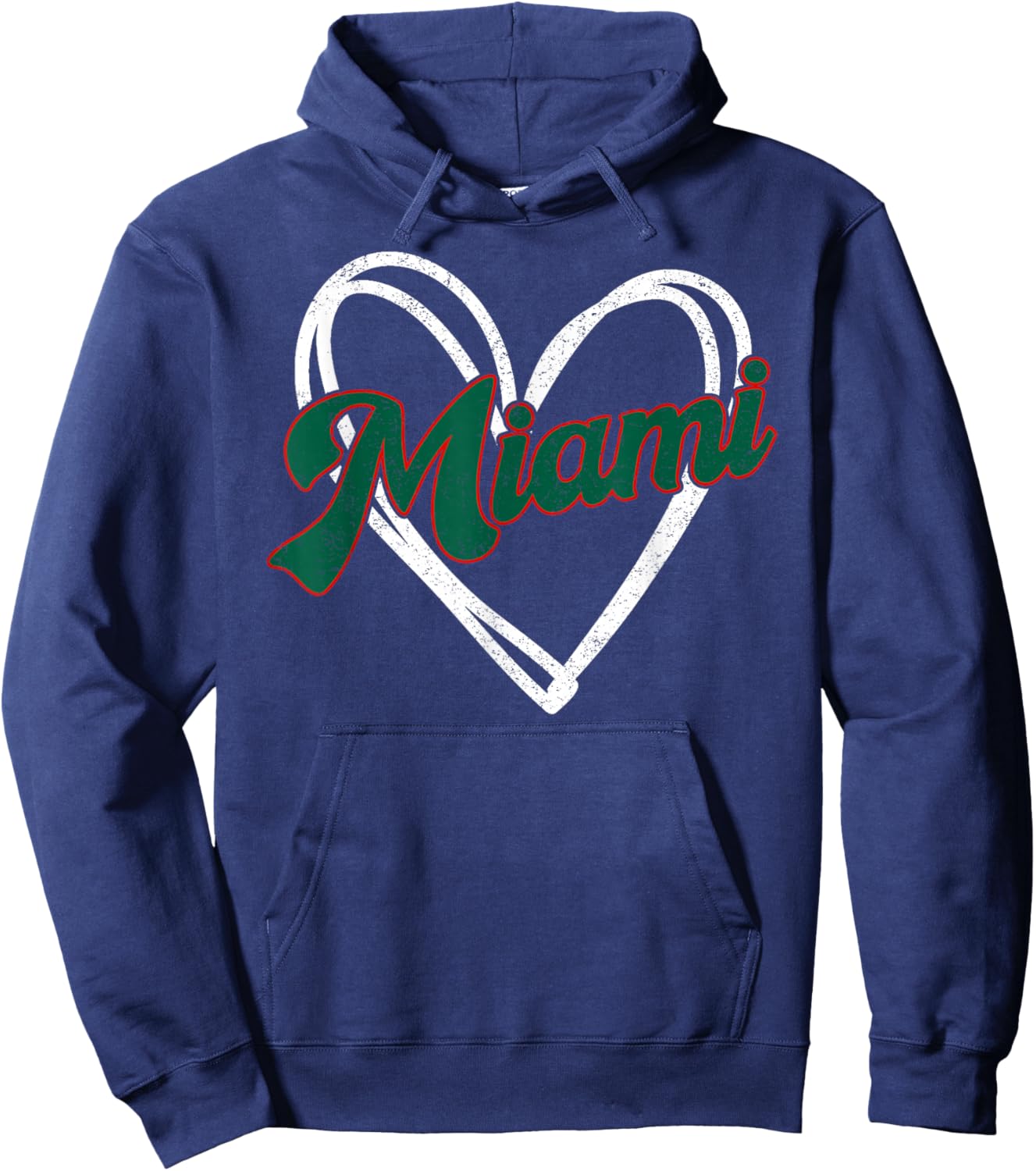 Miami - Heart Vintage Men Women Hoodie - Hoodie | Navy