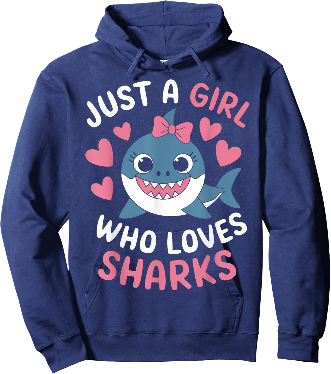 Just a Girl Who Loves Sharks Cute Ocean Animal Lover Hoodie - Hoodie | Navy