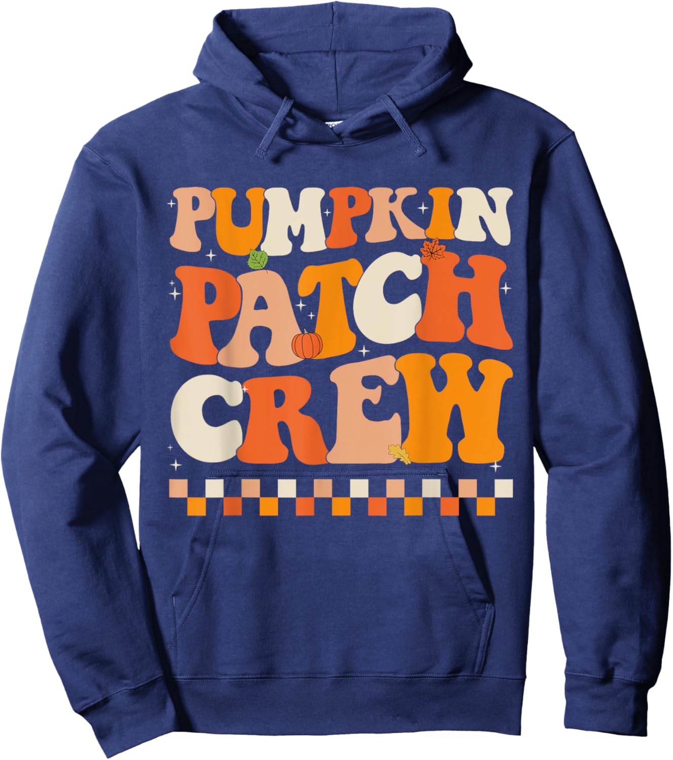 Groovy Pumpkin Patch Crew Pumpkin Patch Crew Fall Halloween Hoodie - Hoodie | Navy