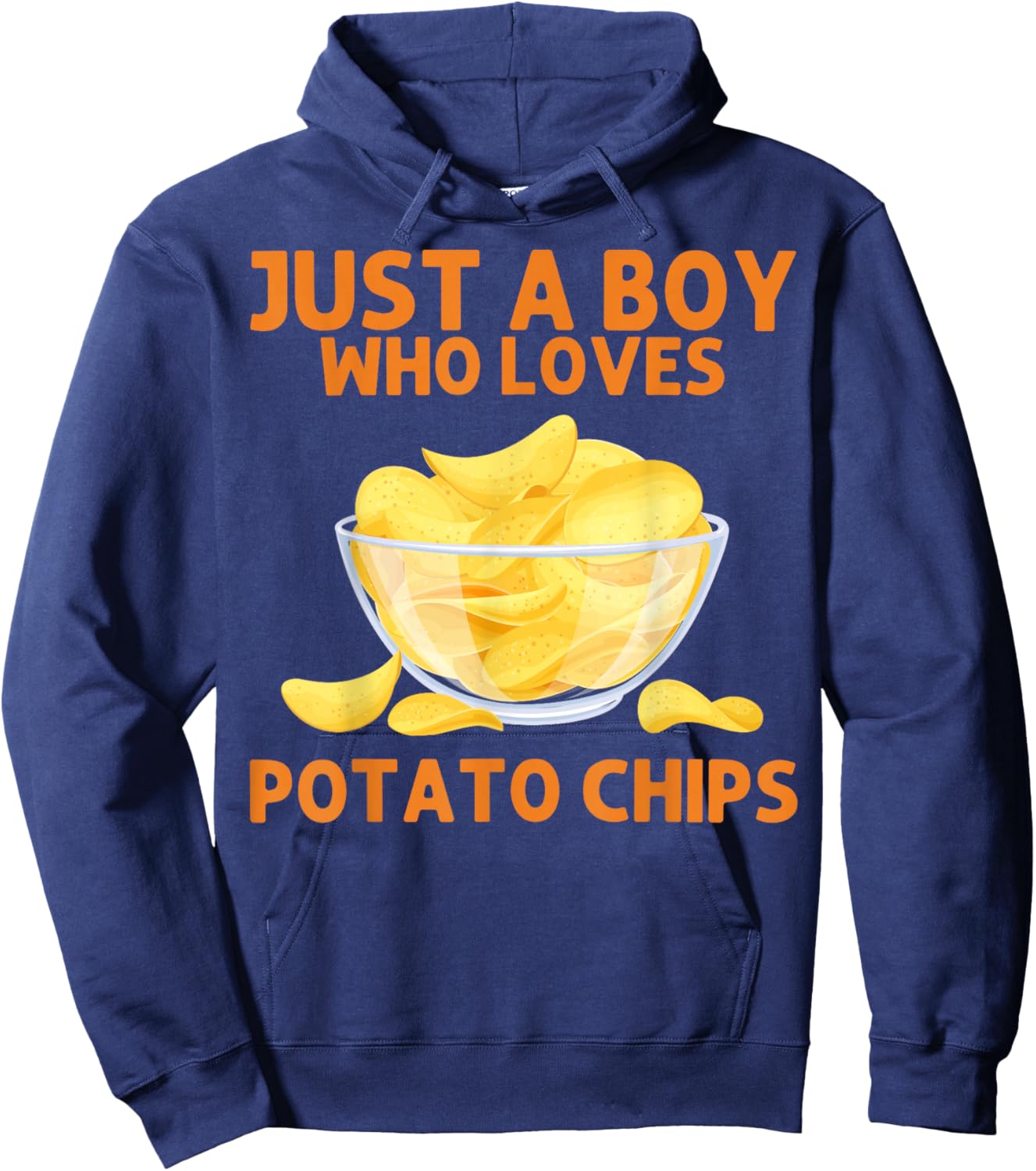 Funny Potato Chips Art Boys Kids Bag of Chips Lover Hoodie - Hoodie | Navy