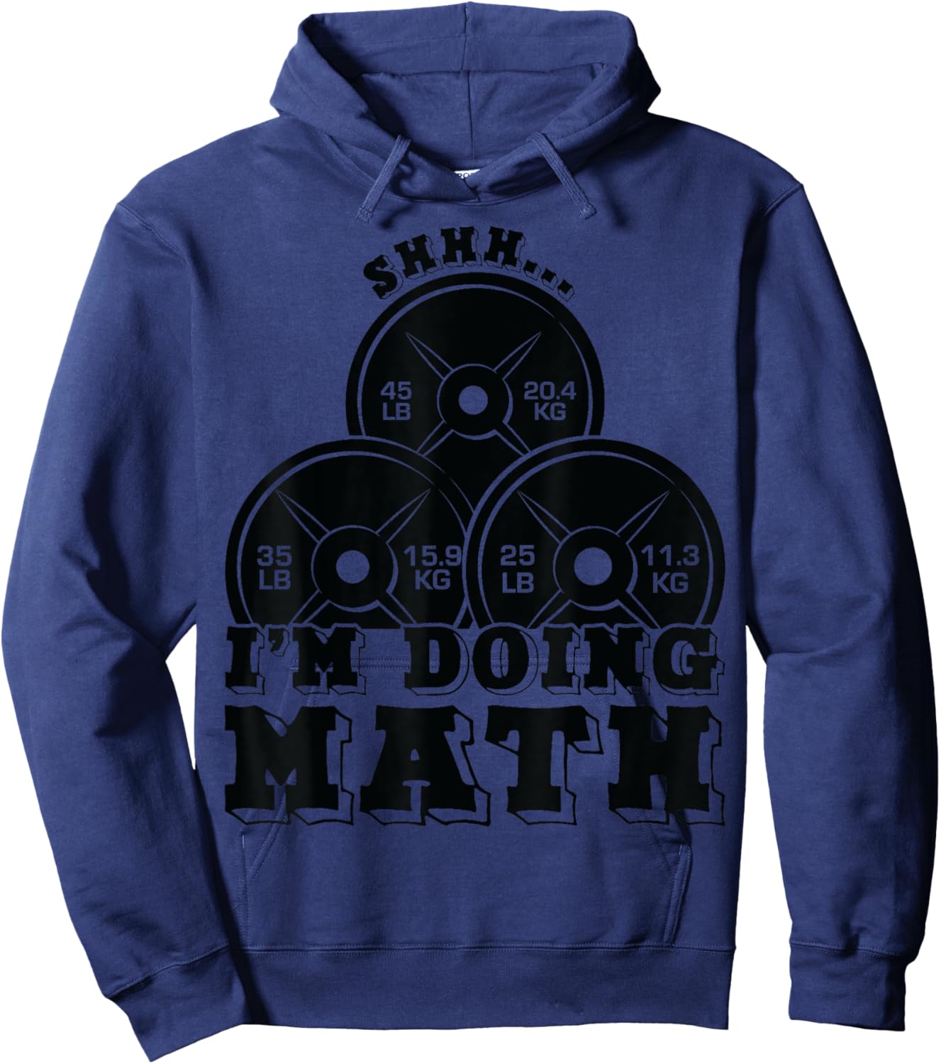 Shhh I'm Doing Math Weight Lifting Workout Training Funny Hoodie - Hoodie | Navy