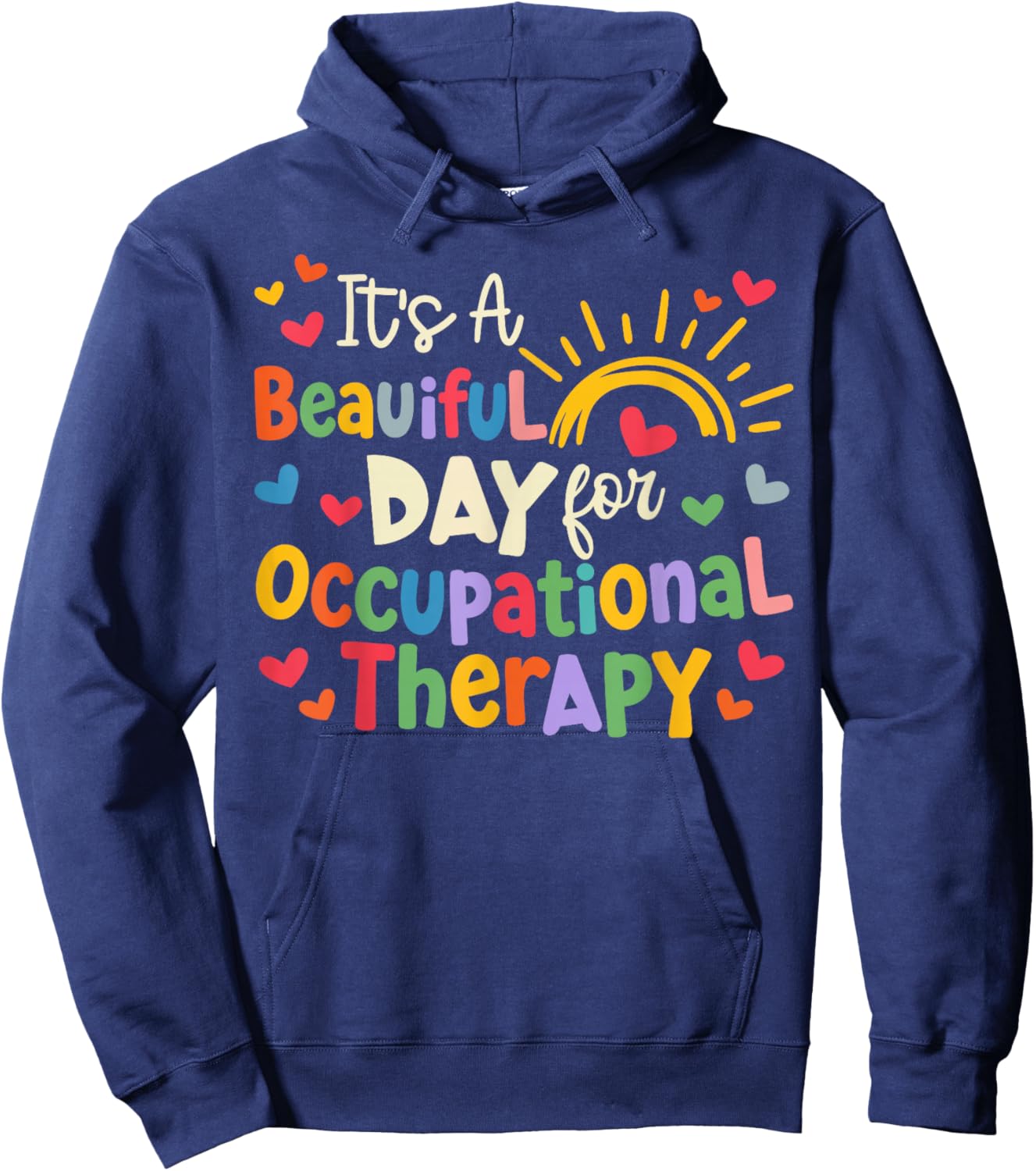 Vintage It's A Beautiful Day for Occupational Therapy Groovy Hoodie - Hoodie | Navy