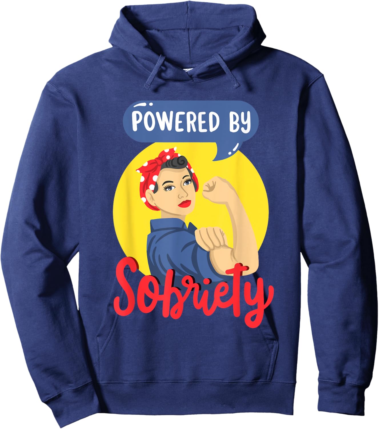 Powered By Sobriety Alcoholics Anonymous Sober AA NA Women Hoodie - Hoodie | Navy