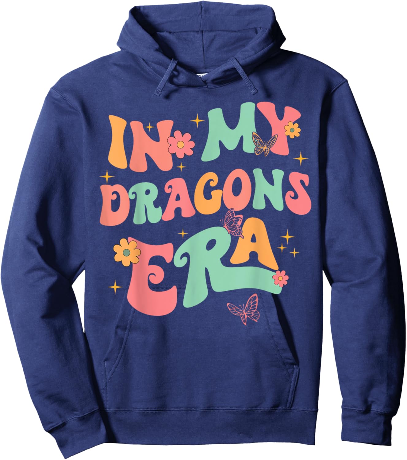 In My Dragons Era Back to School Spirit Game Retro Groovy Hoodie - Hoodie | Navy