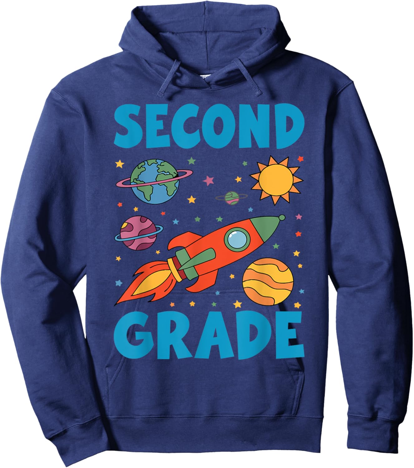 Second Grade Outer Space Solar System Planet 2nd Grade Hoodie - Hoodie | Navy