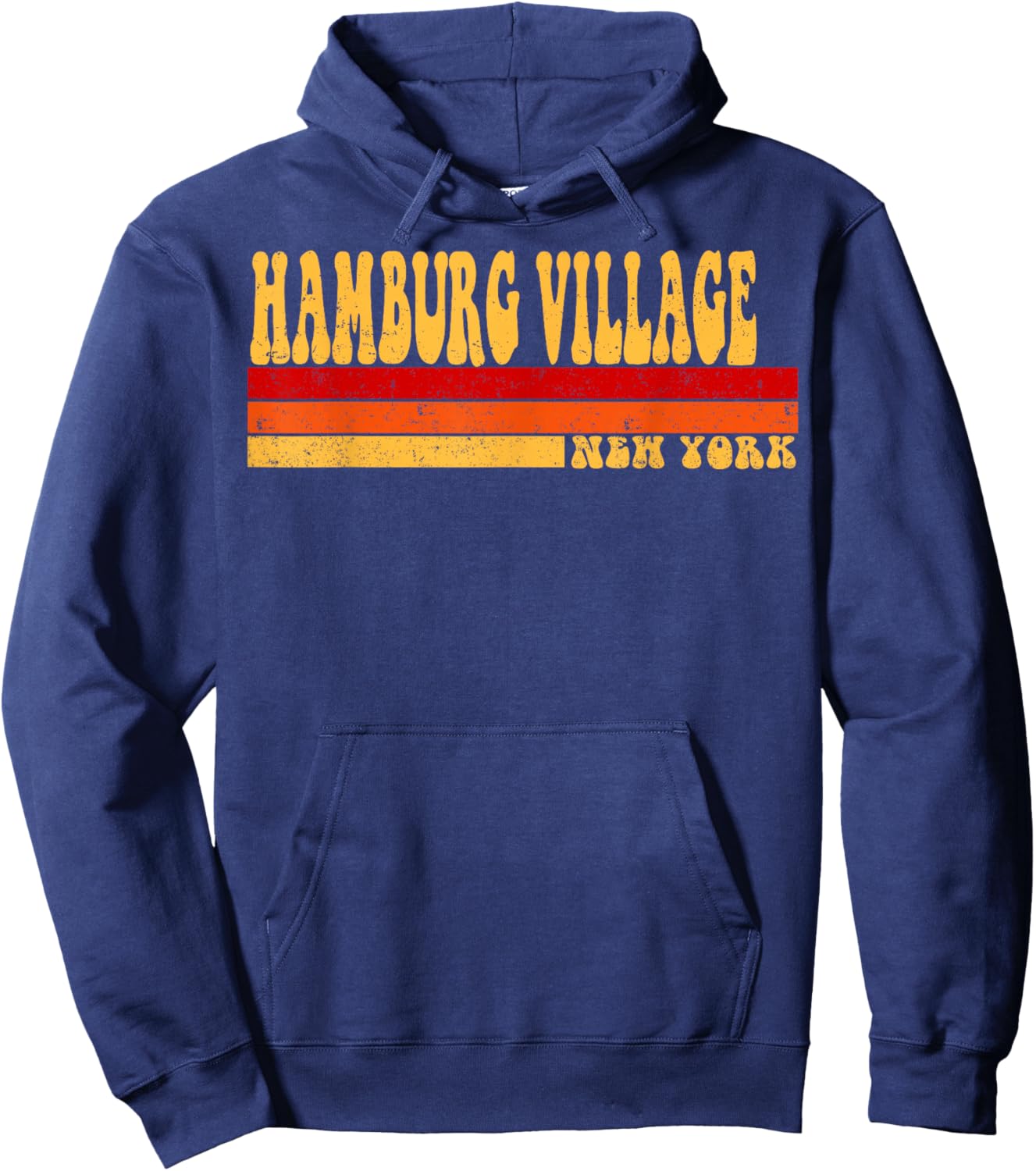 HAMBURG VILLAGE New York City Vintage Roots Retro 70s 80s Hoodie - Hoodie | Navy