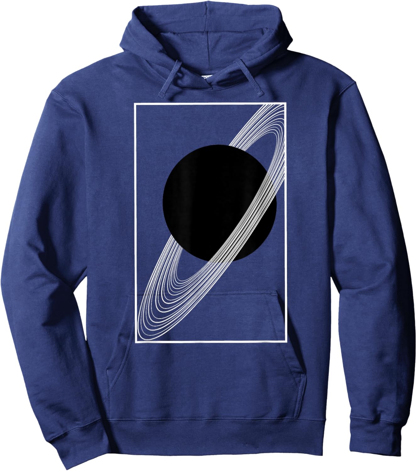 Rings of Saturn | Minimalist Astronomy Solar Planet System Hoodie - Hoodie | Navy