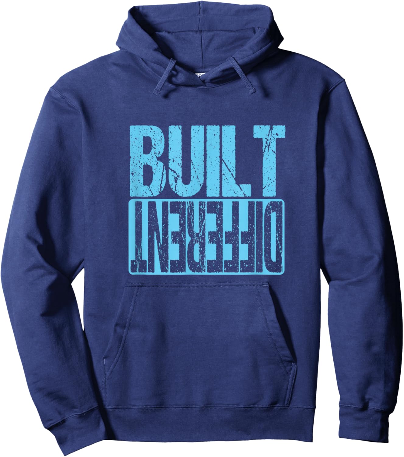 Match Blue Color -Adult Retro-Modern Black Small Short Sleeve Hoodie - Hoodie | Navy