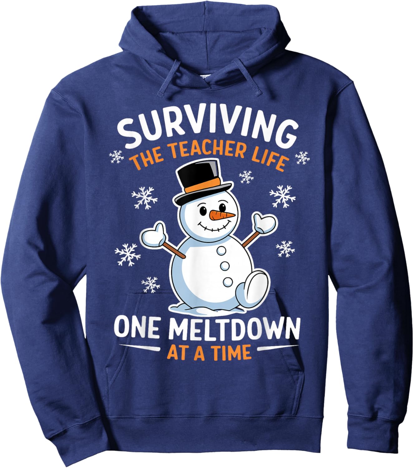 Surviving The Teacher Life One Meltdown At A Time Xmas Women Hoodie - Hoodie | Navy