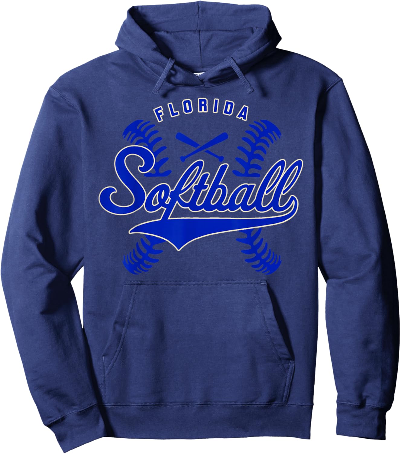 Florida Softball Vintage Kids Team Retro Softball Fan Hoodie - Hoodie | Navy