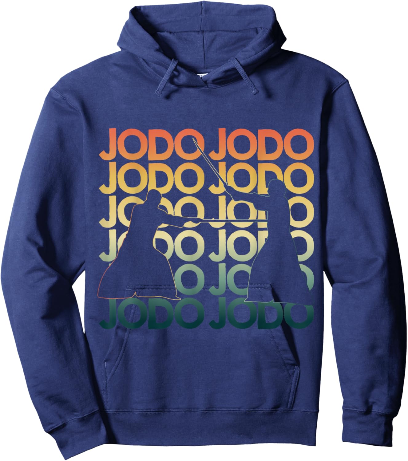 Retro jodo Repetitive Vintage Fighter Hoodie - Hoodie | Navy