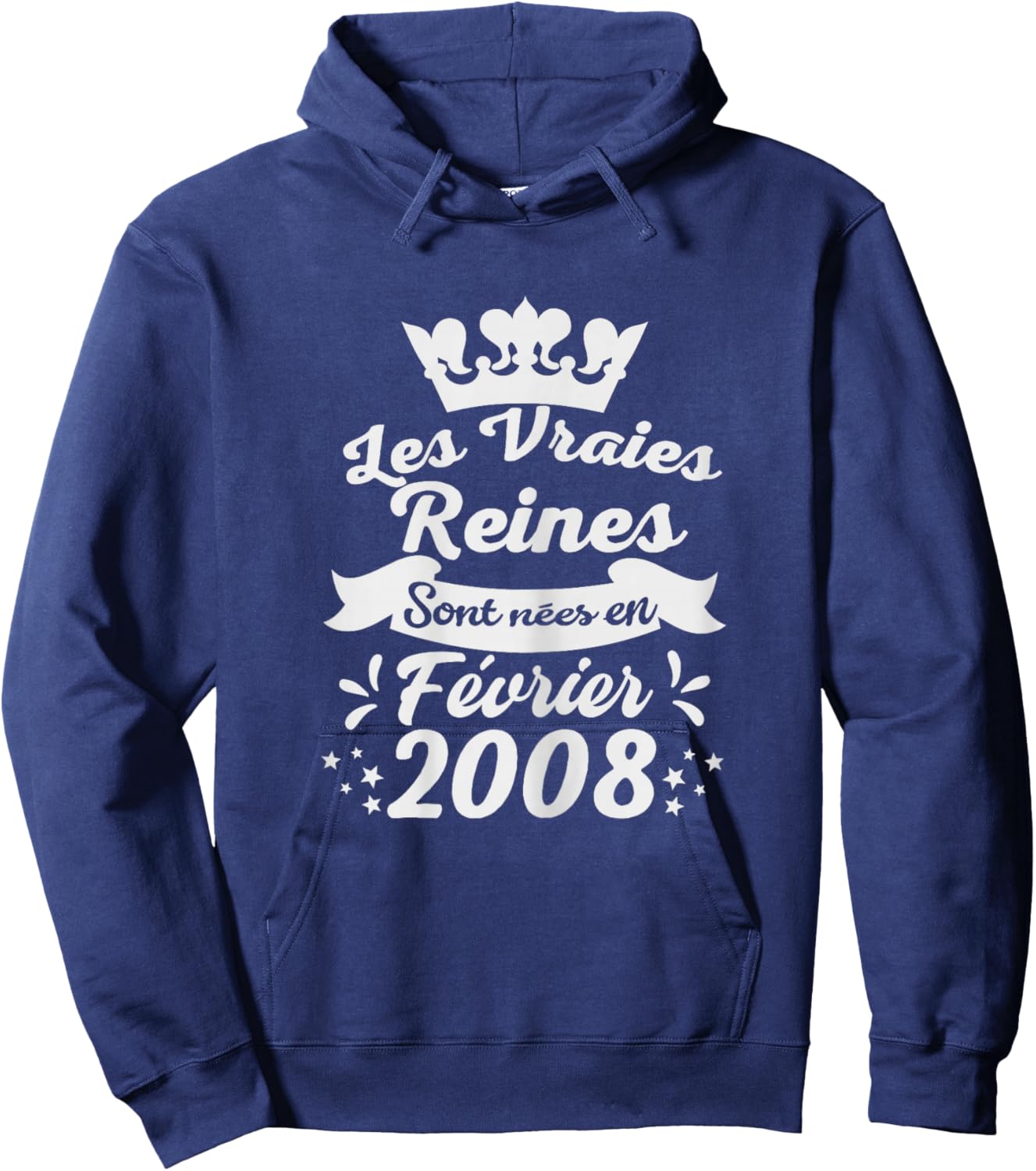 Les Vraies Reines sont Nées en Février 2008 - Cadeau 18 Ans Hoodie - Hoodie | Navy