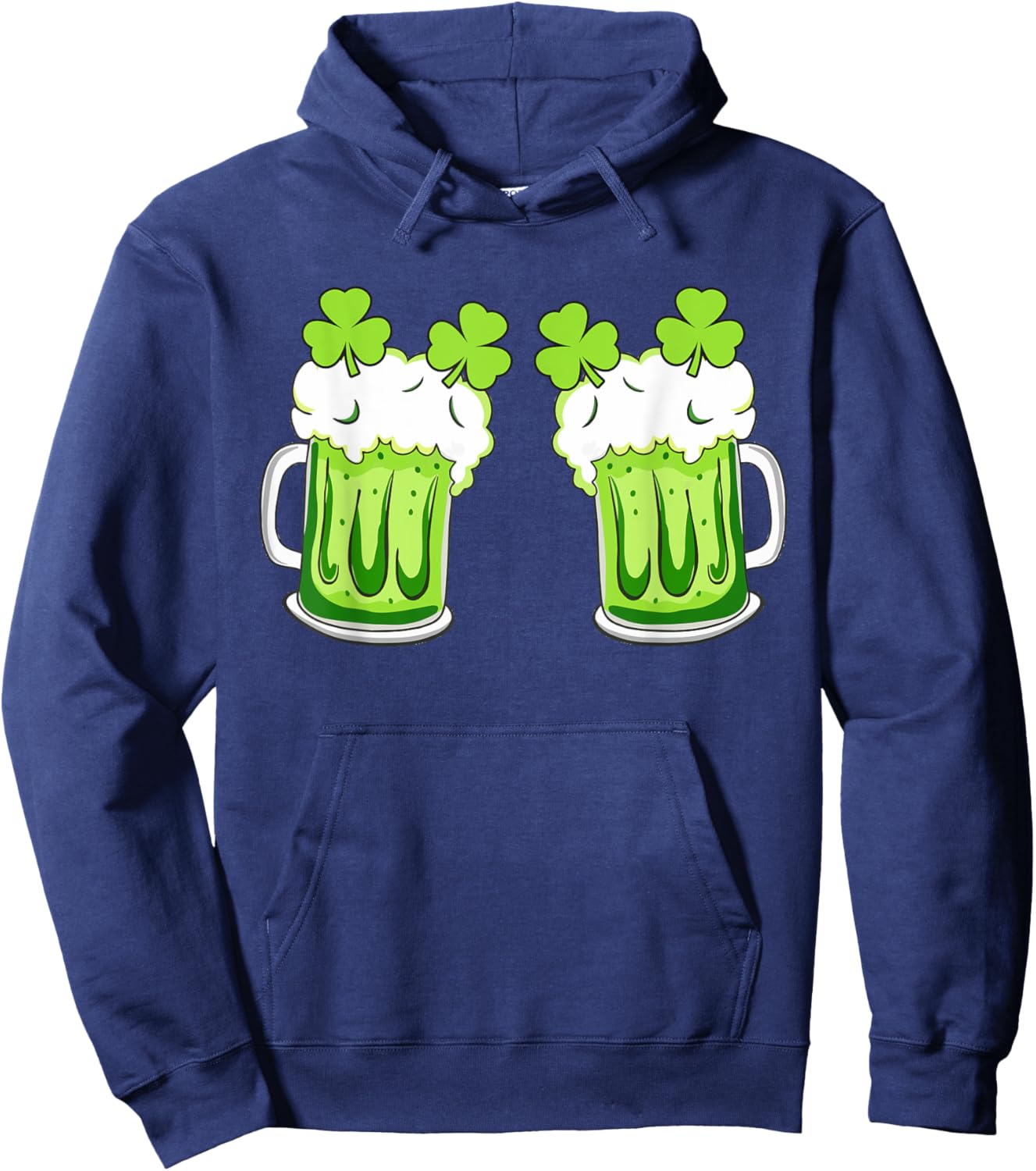 St Patricks Day Drinking Irish Shamrock Green Beer Hoodie - Hoodie | Navy