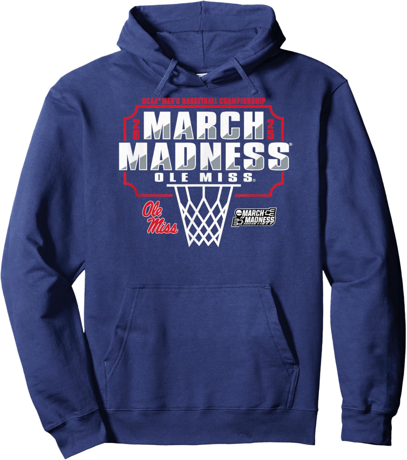 Mississippi Ole Miss Rebels March Madness 2025 Basketball Hoodie - Hoodie | Navy