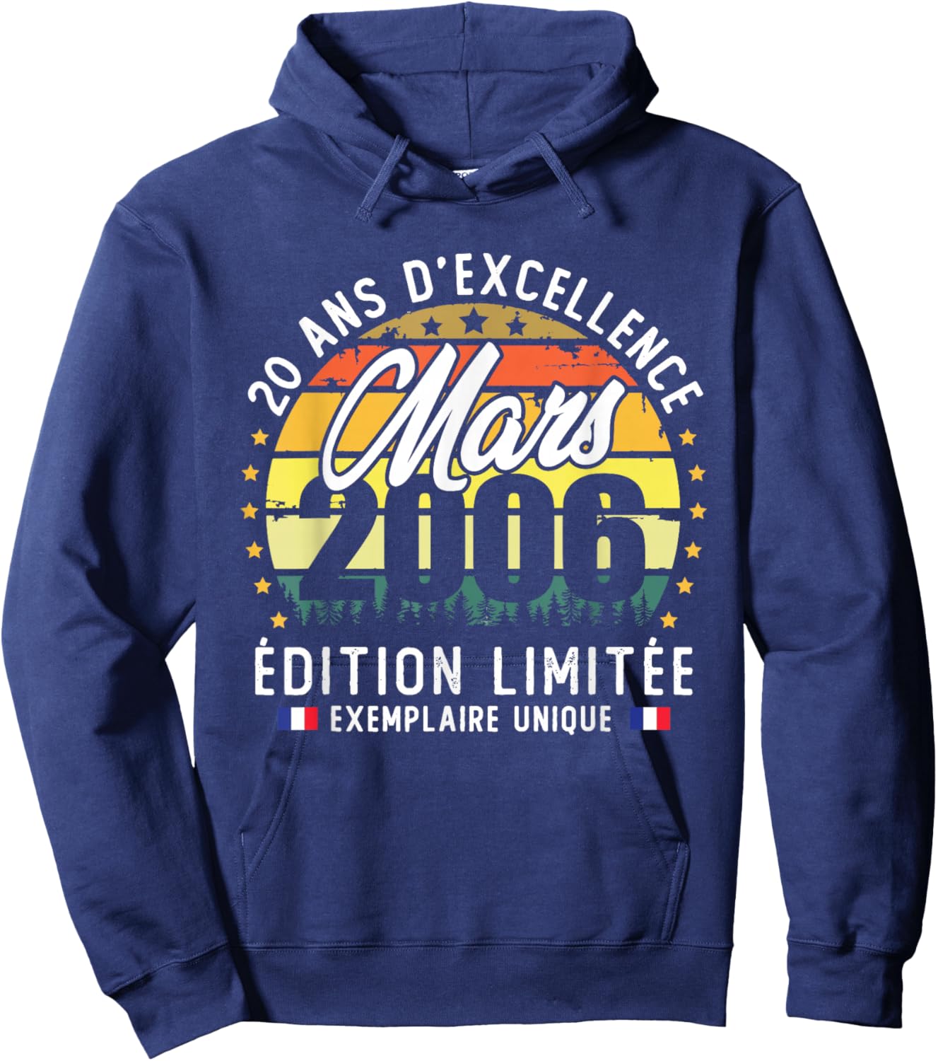 Vintage Mars 2006 Cadeau d'anniversaire 20 Ans Hommes Femmes Hoodie - Hoodie | Navy
