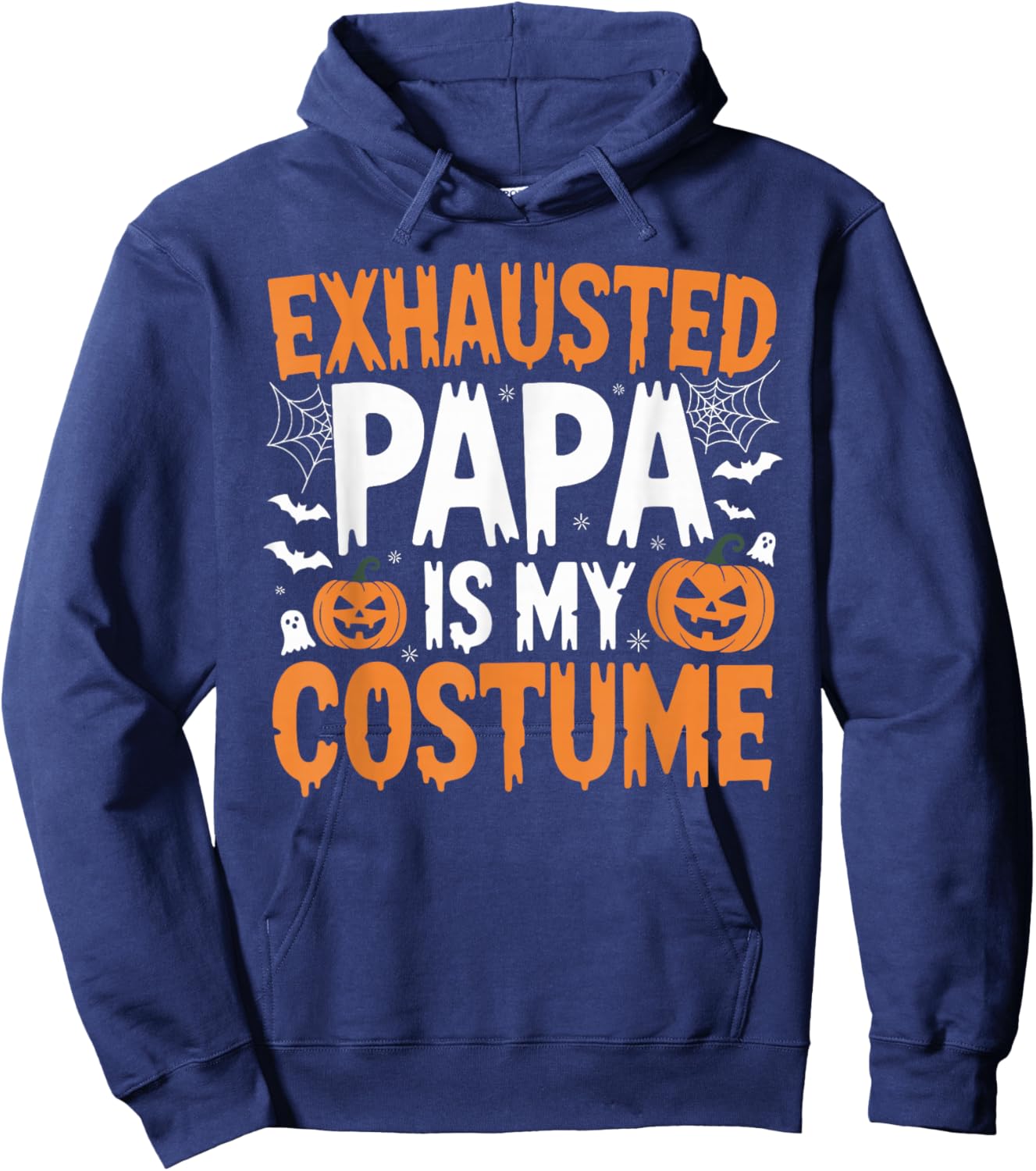 Funny Tired Papa Dad Halloween Costume for Cool Father Women Hoodie - Hoodie | Navy