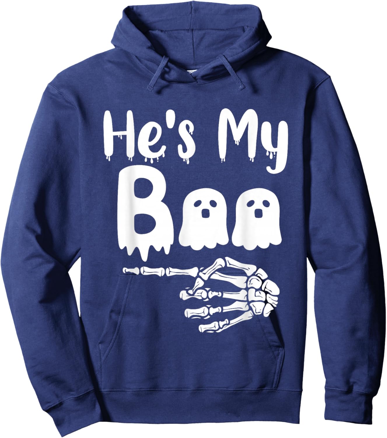 She's My Boo Matching Halloween Pajama Couples He's My Boo Hoodie - Hoodie | Navy