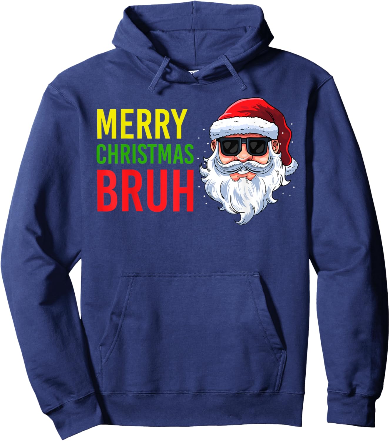Merry Christmas Bruh Meme Funny Saying for Brother Boys Men Hoodie - Hoodie | Navy