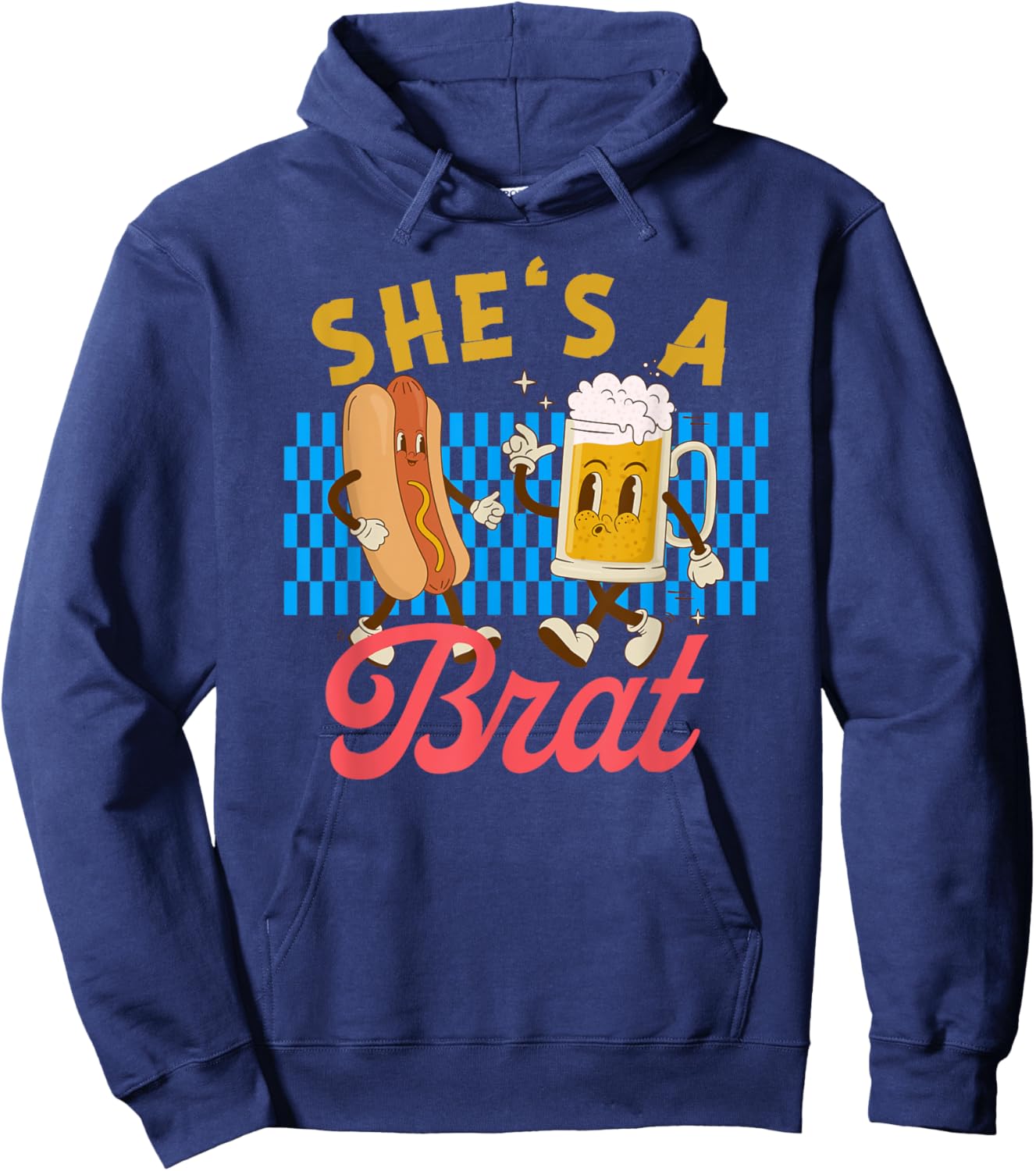 Oktoberfest Couples She’s A Brat Drinking German Beer Hoodie - Hoodie | Navy
