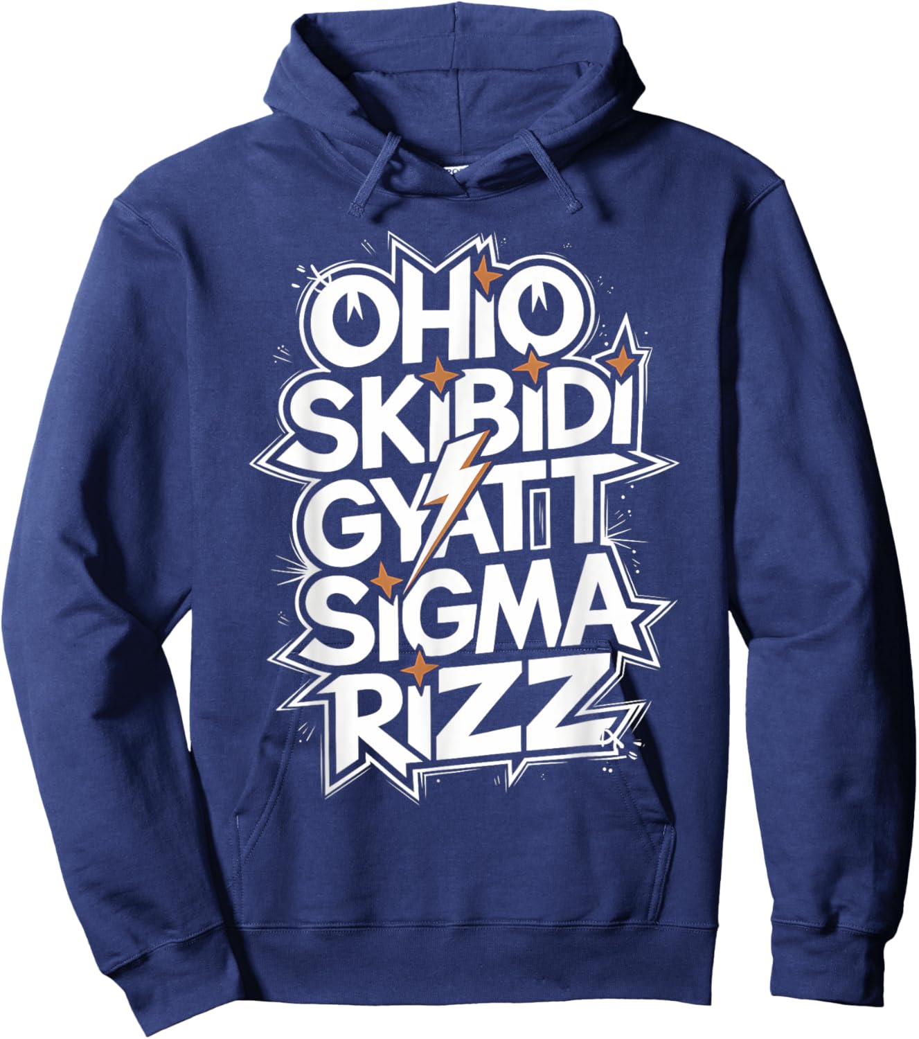 Ohio Skibidi Gyatt Sigma Rizz brainrot Funny Rizzler Meme Hoodie - Hoodie | Navy