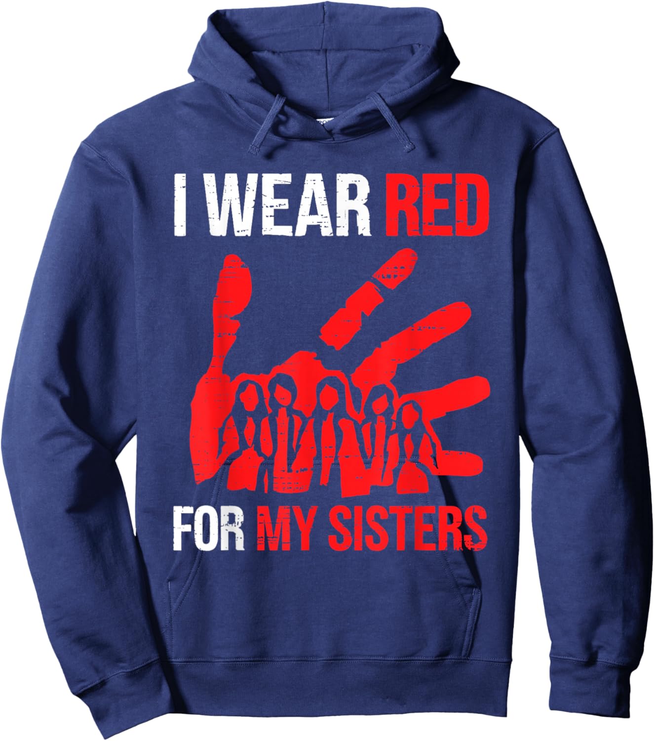 Native America MMIW Awareness I Wear Red for Sister Hoodie - Hoodie | Navy