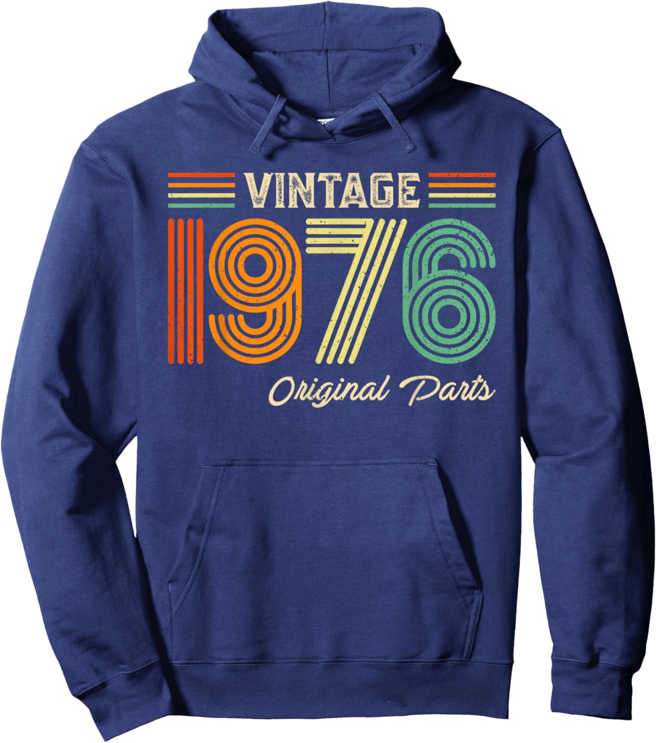 Vintage 1976 Original Parts Birthday 1976 Men Women Vintage Hoodie - Hoodie | Navy