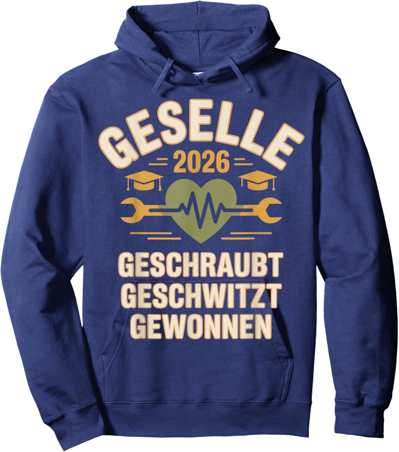 with German Text "Azubi Ausbildung bestandene Gesellenprüfung Geselle" 2026 Hoodie - Hoodie | Navy
