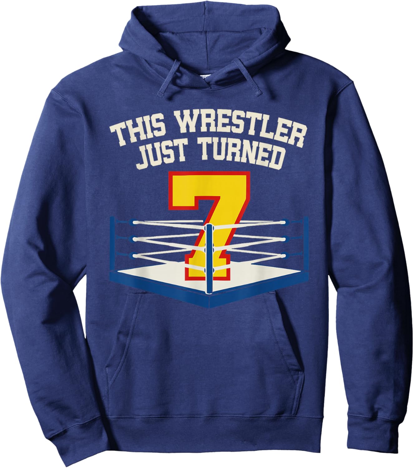 7th Wrestling Birthday This Wrestler Just Turned 7 Boys Hoodie - Hoodie | Navy